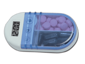 Vaistų dėžutė su laikmačiu