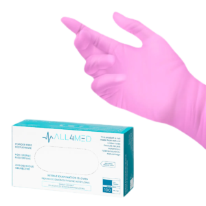 "All4med" vienkartinės nitrilinės pirštinės, rožinės spalvos, M dydis