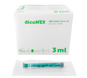 3 dalių švirkštas "dicoNex", luer lock, 3 ml, 100 vnt.