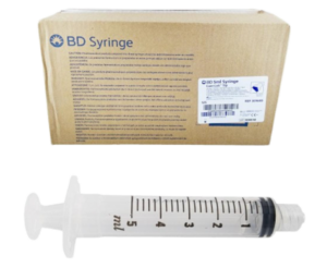 3 dalių švirkštas "BD Plastipak" 5 ml, luer lock, 125 vnt.