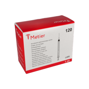 Sterilus vienkartinis švirkštas su adata (luer), 1 ml, 120 vnt.