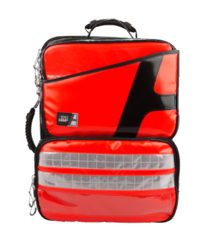 Pirmosios pagalbos kuprinė su dideliu išoriniu įdėklu ampulėms Gamintojas – HUM, Vokietija