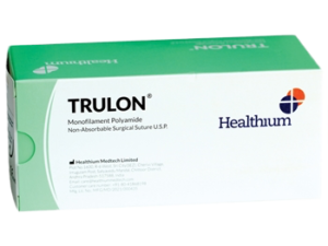 TRULON 4/0 apskritimas 3/8 adata 19 mm - 45 cm - juoda, 12 vnt.