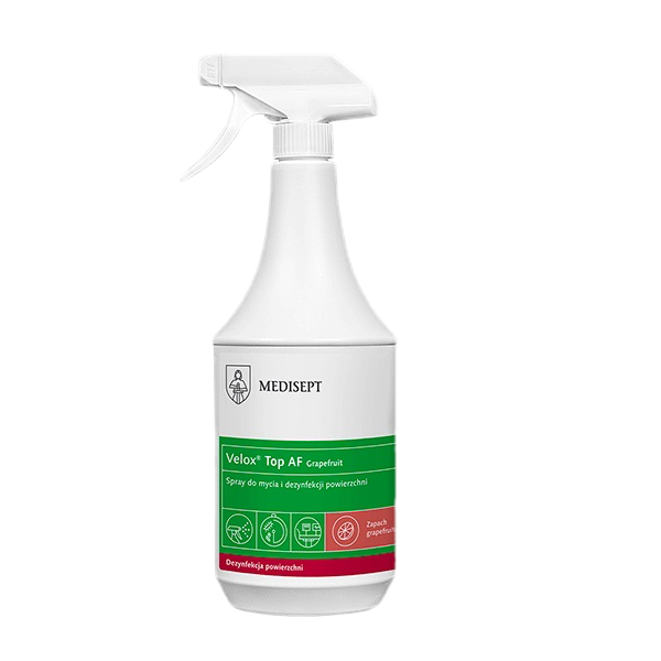 „Velox Top AF Medisept“ - purškiklis paviršiams ir medicininei įrangai dezinfekuoti , 1L žalios arbatos kvapo