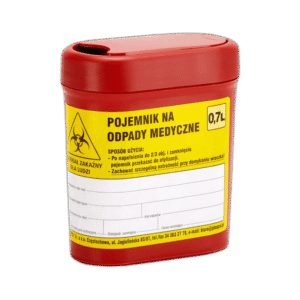 Medicininių atliekų konteineris 0,7 L, raudonas, 1 vnt.