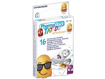 PHARMADOCT TATOO vaikiški pleistrai 2 dydžiai, 16 vnt.